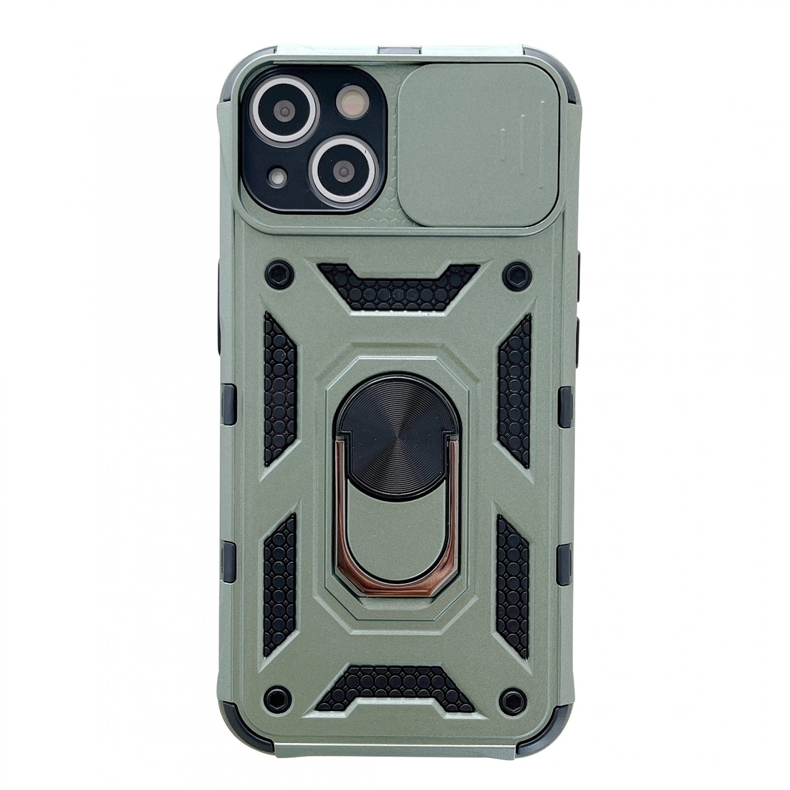 Husa de protectie Vafy compatibila cu Apple iPhone 13 Defender Model 4 cu suport,Verde
