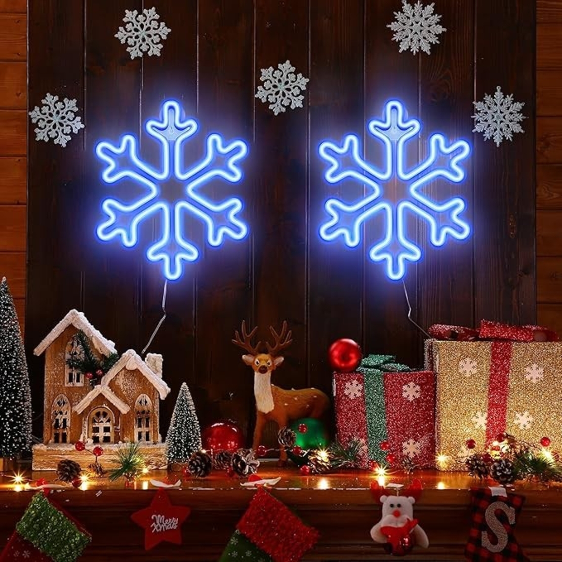 Fulg de Nea Luminos, Flippy, 96 Led, cu Joc de Lumini, Transformator Inclus, 50x50 cm, Alb, Lumini Multicolore