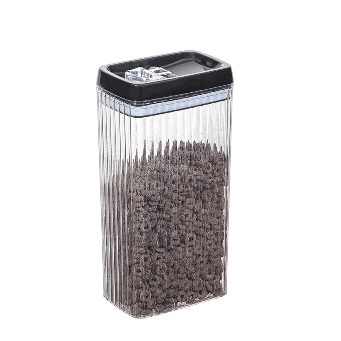 Recipient din Plastic, Flippy, pentru Alimente/Obiecte, Inchidere Ermetica, Textura Ondulata, 15 x 10 x 30 cm, 3.3 l, Transparent