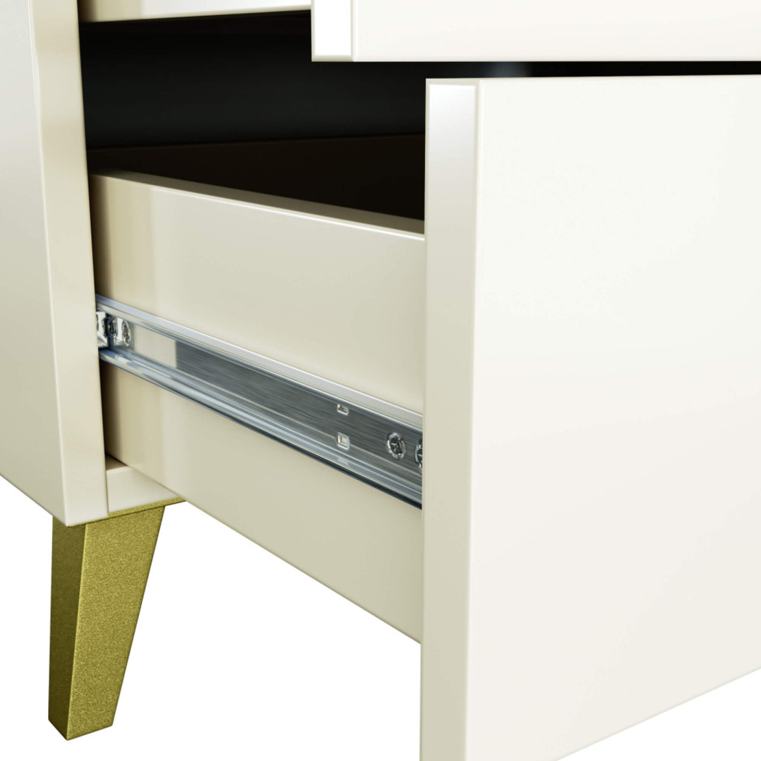 Comoda MOBI K-05, 5 sertare, 60x37x89 cm, casmir cu detalii aurii