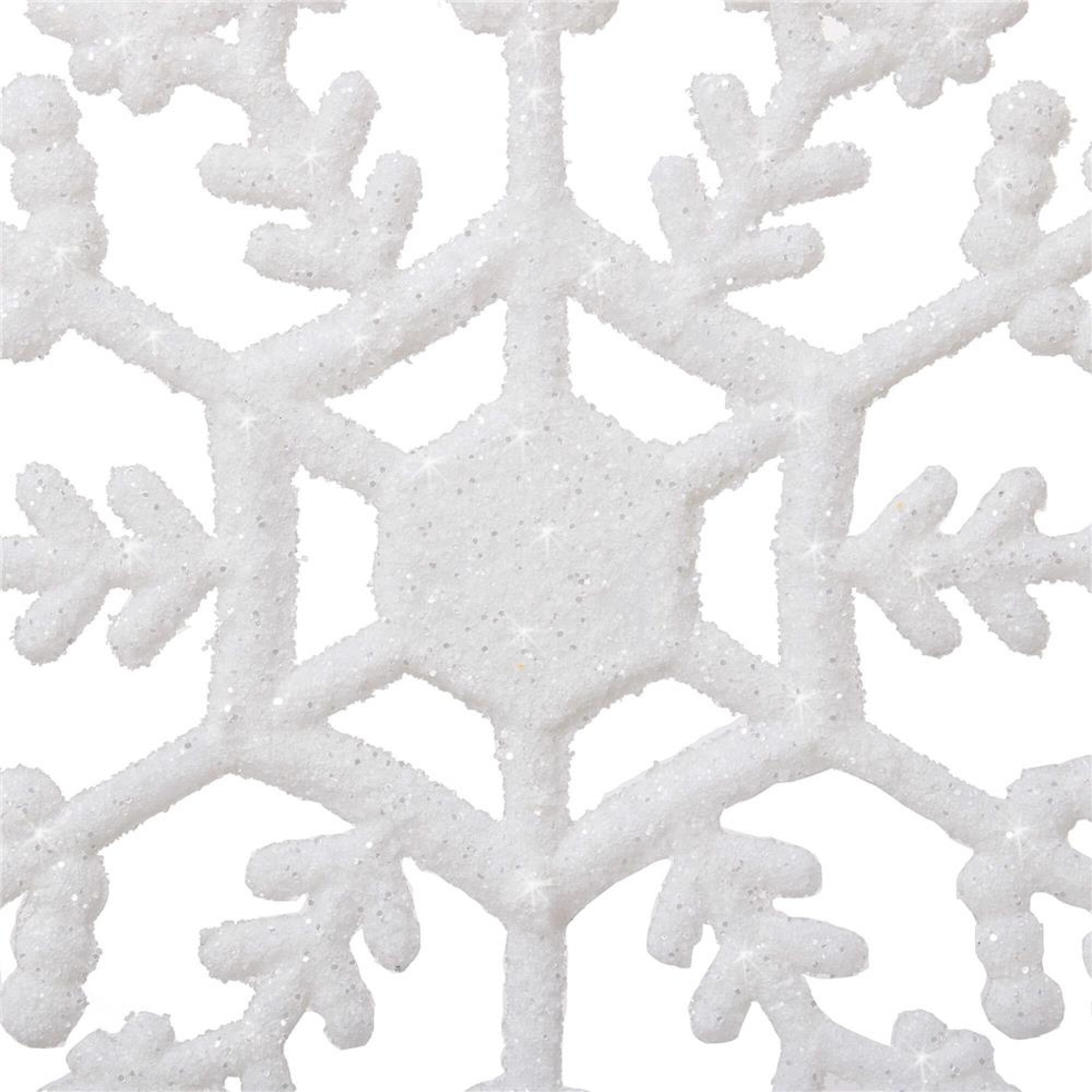 Decoratiune brad fulg de zapada, set 3 bucati, 12cm, alb