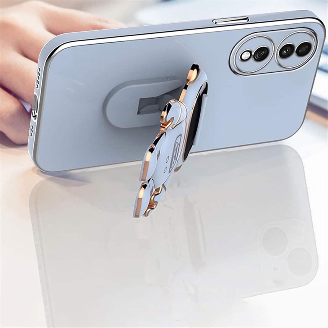 Husa Telefon 2in1, Vafy, Compatibila Huawei Mate 60 Pro, Carcasa TPU cu Suport Inclus Tip Astronaut, Protectie Camere, Verde