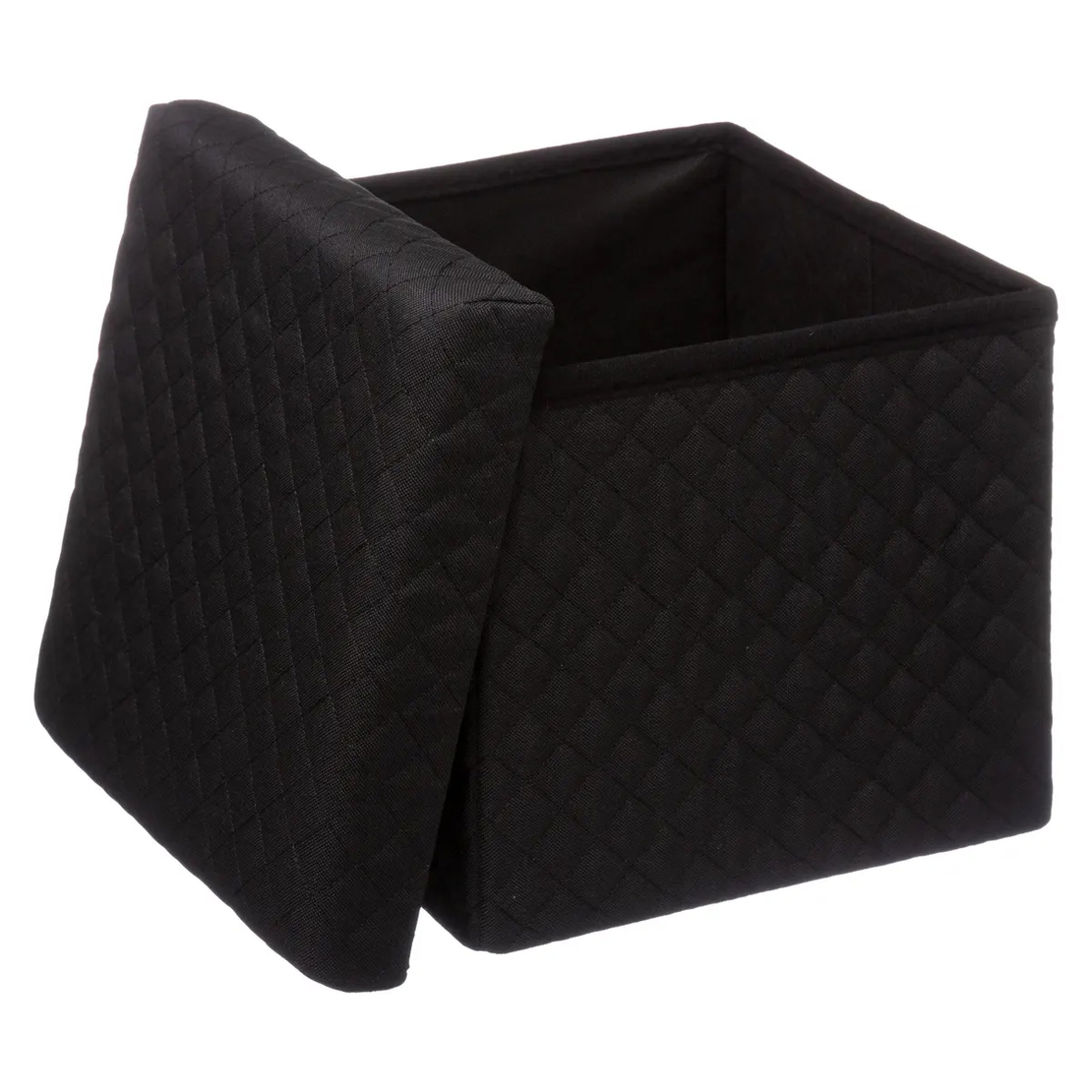 Taburet pliabil 5Five patrat cu spatiu de depozitare, MDF, 31x31x31 cm, negru