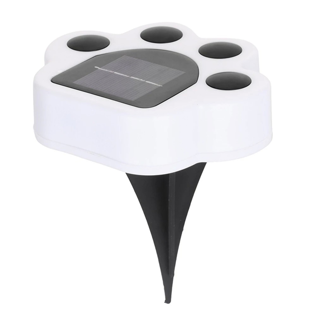Set 4 Lampi Solare Led pentru Gradina, Flippy, Model Laba de Urs, 14 x 13 x 3 cm, Buton On-Off, Multicolor, Negru/Alb