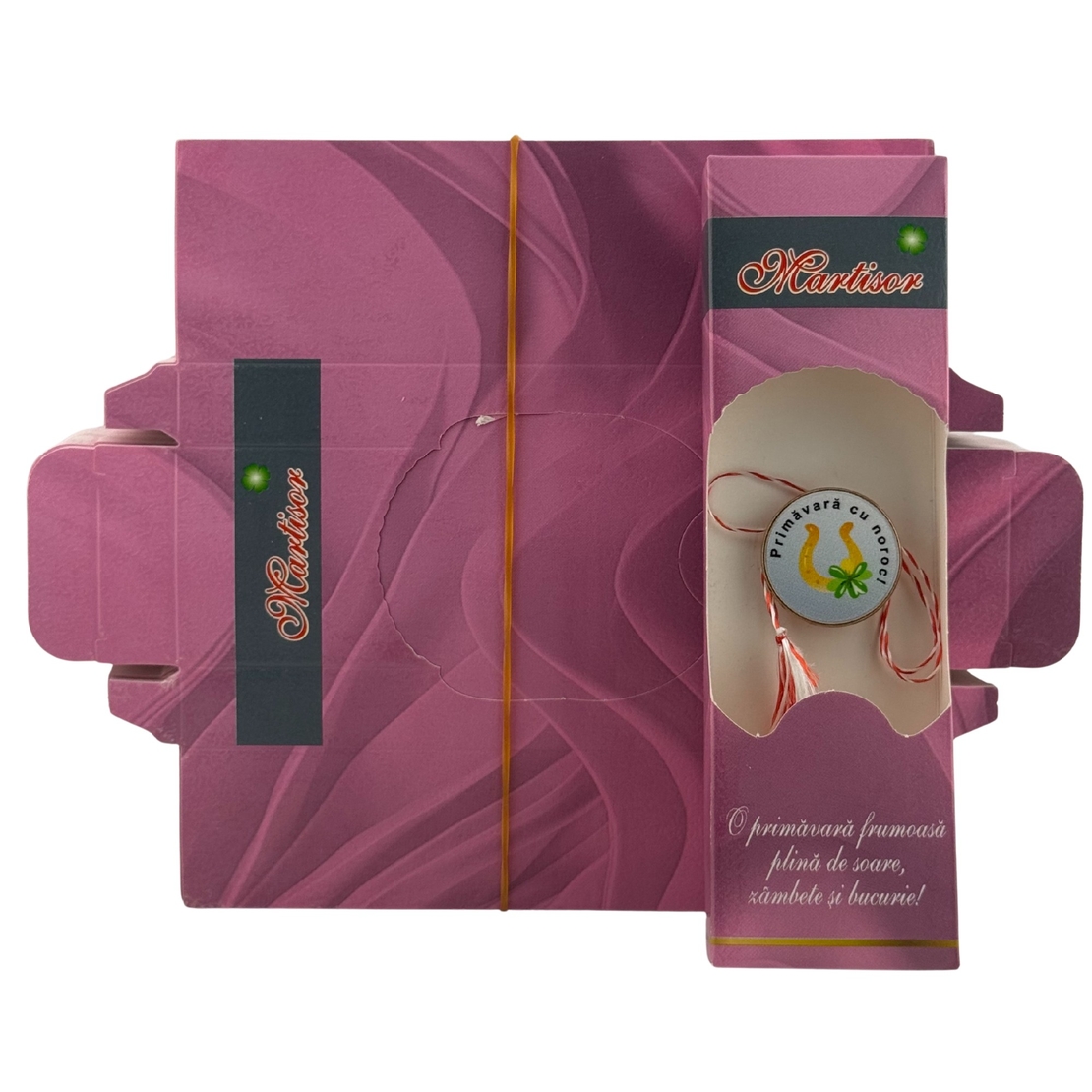 Set 100 Bucati Ambalaje de Carton pentru Martisoare, Flippy, Cutii Brosa, Model Primavara, Mov
