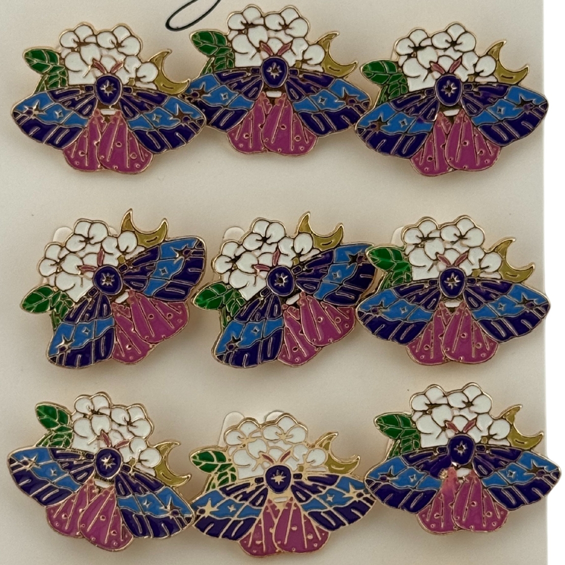 Set 12 Brose Martisor Primavara, Jolie, Model Fluture pe Floricele, Multicolor