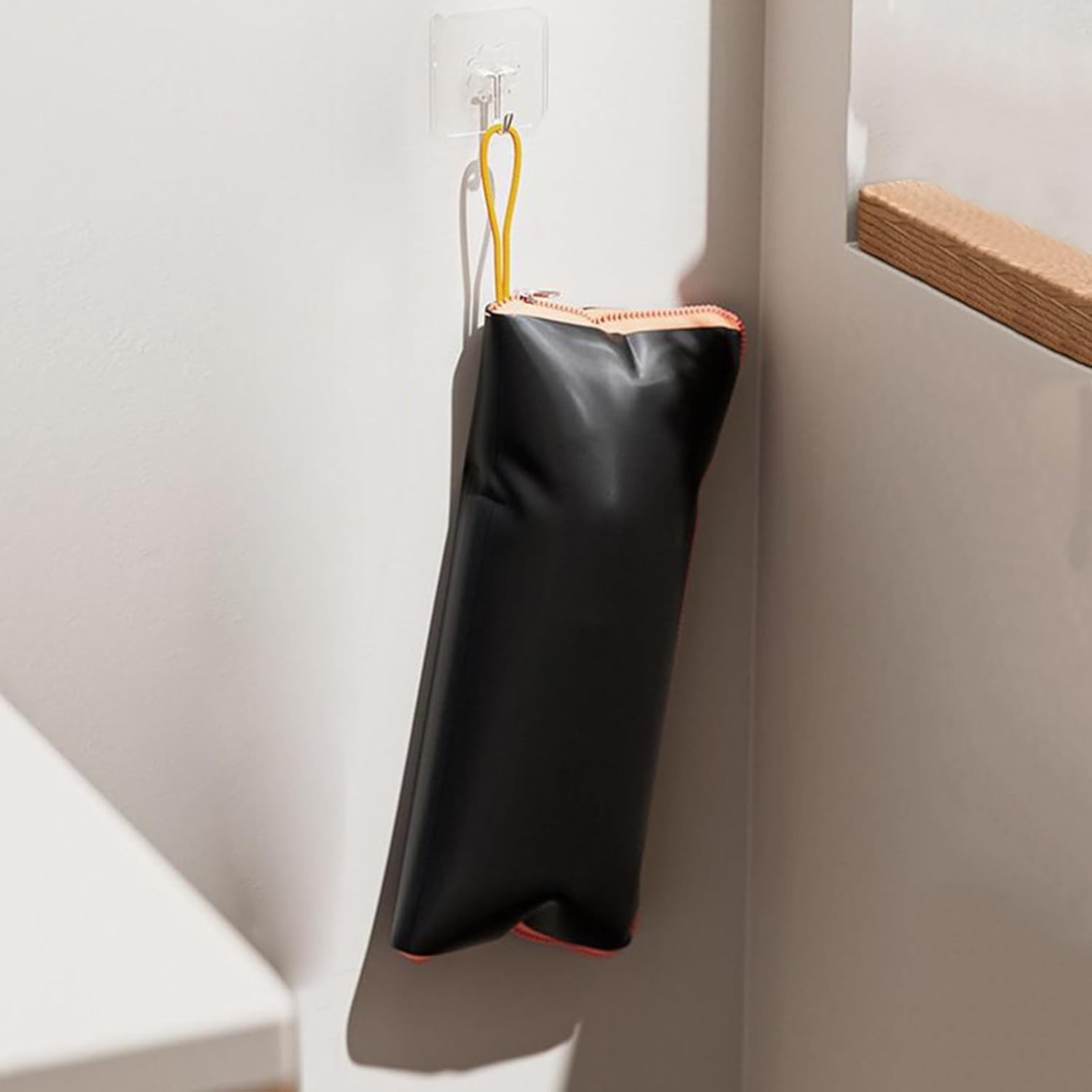 Husa Depozitare Umbrela, Flippy, Impermeabila, Interior Microfibra, cu Fermoar, 28 x 12 cm, Negru/Portocaliu