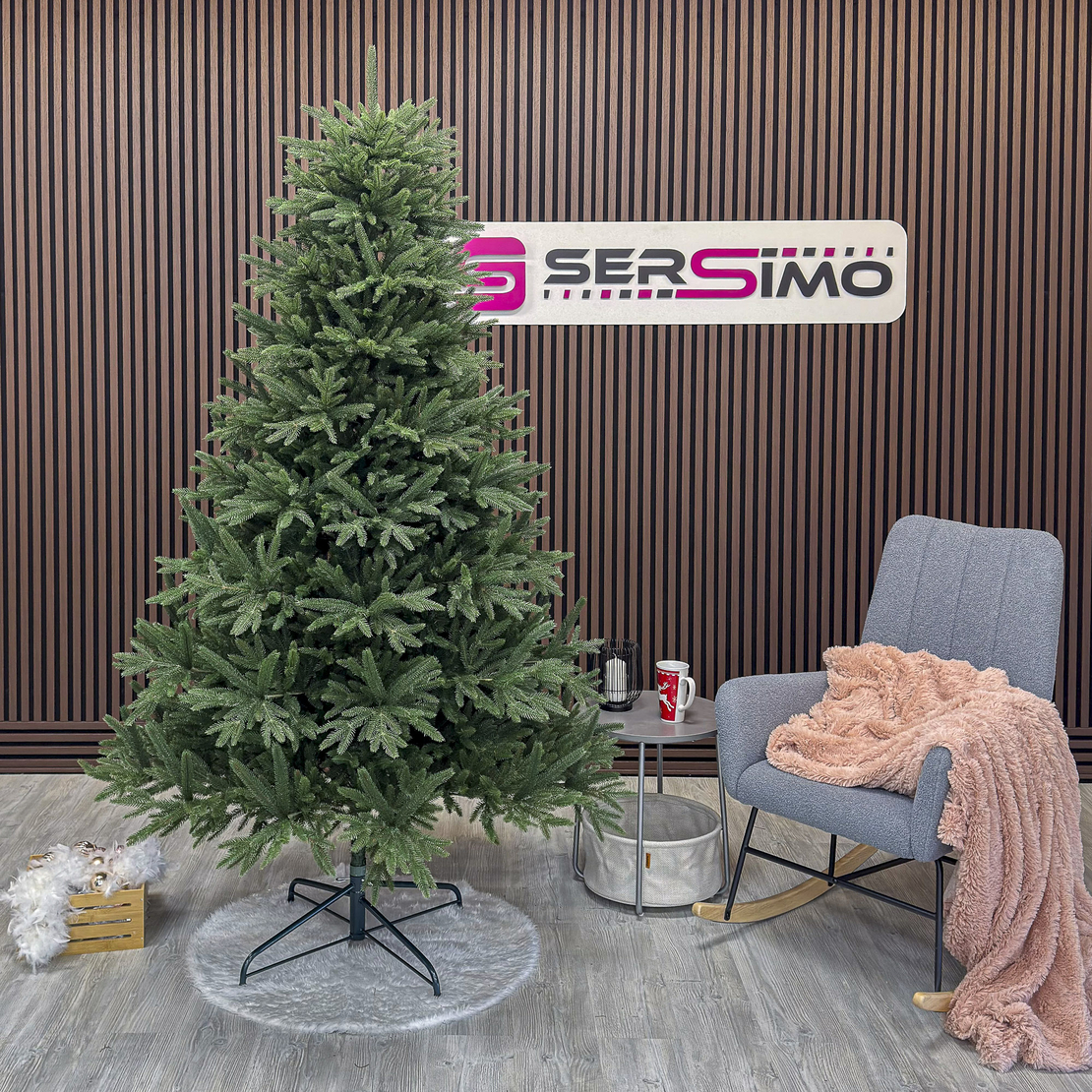 Brad artificial Christmas Deluxe by Sersimo, Alpine, verde, integral 3D, 230 cm