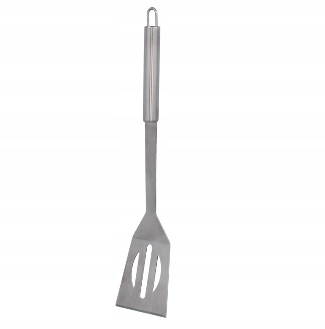Set 3 ustensile pentru gratar din otel inoxidabil, spatula, furculita si cleste, cu husa