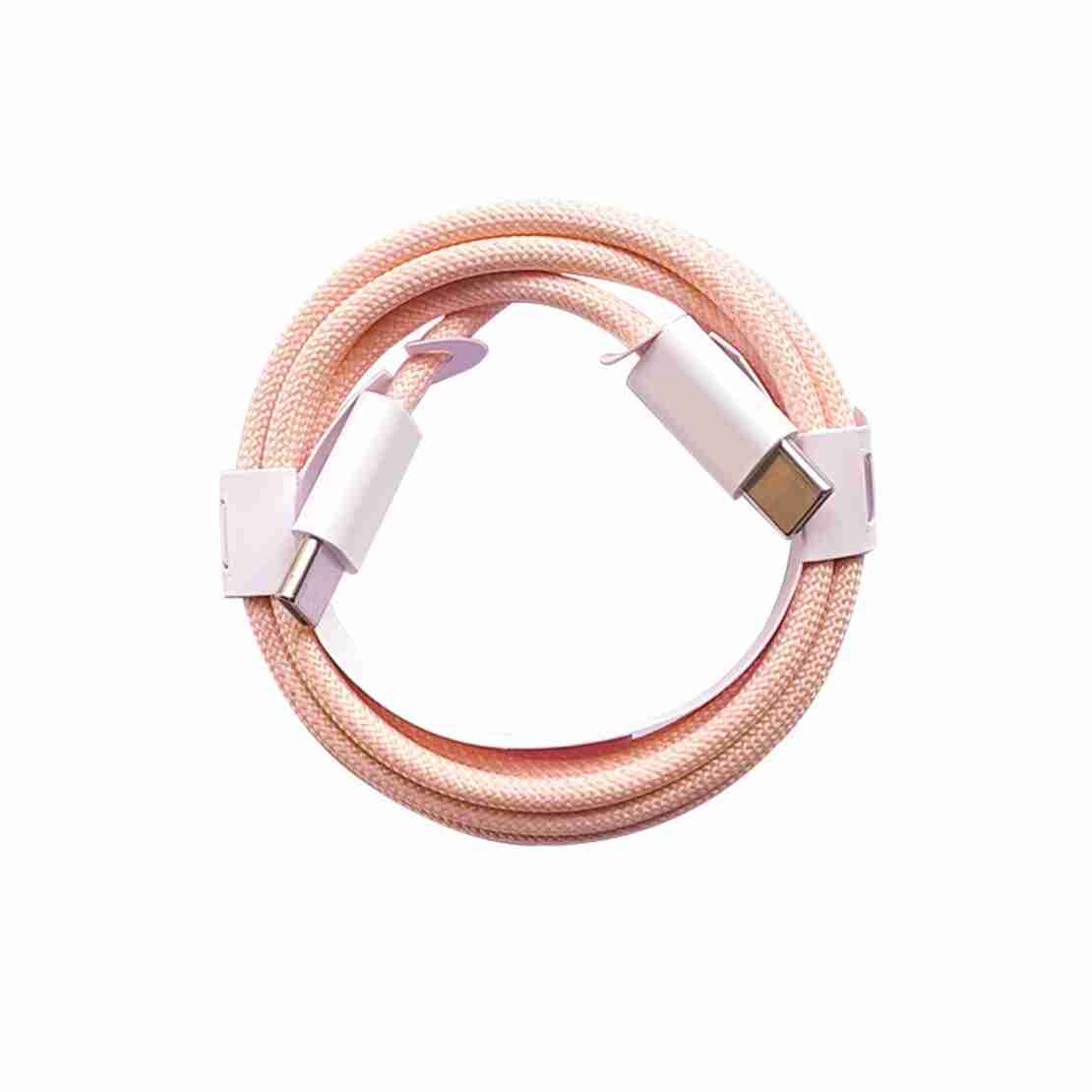 Cablu de Date Universal, Flippy, Incarcare Rapida, Type-C to Type-C Compatibil cu Telefon sau Tableta, Cablu de Incarcare Impletit din Nailon, 1 m, Roz