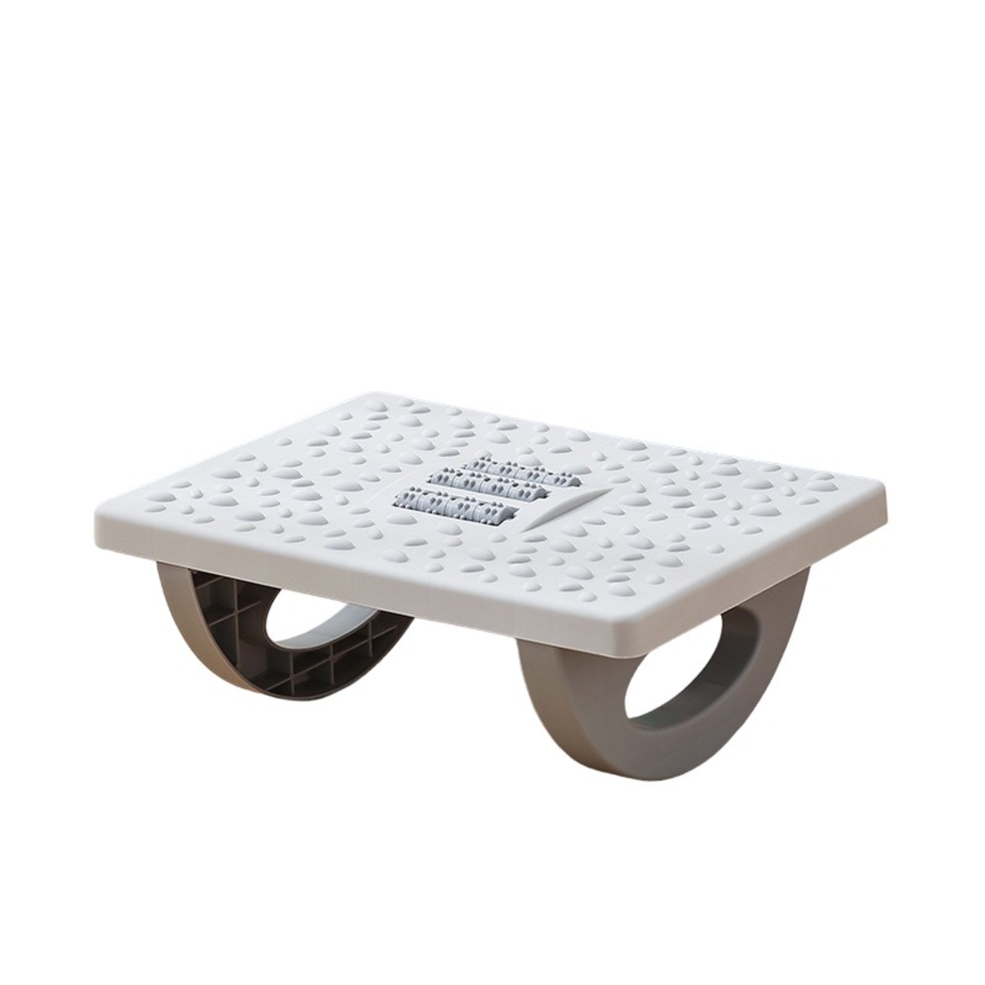 Suport Ergonimic pentru Picioare, Flippy, Plastic, cu Role de Masaj pentru Talpi, pentru Birou, Usor de Transportat, Detasabil, 33.5x24x12 cm, Gri