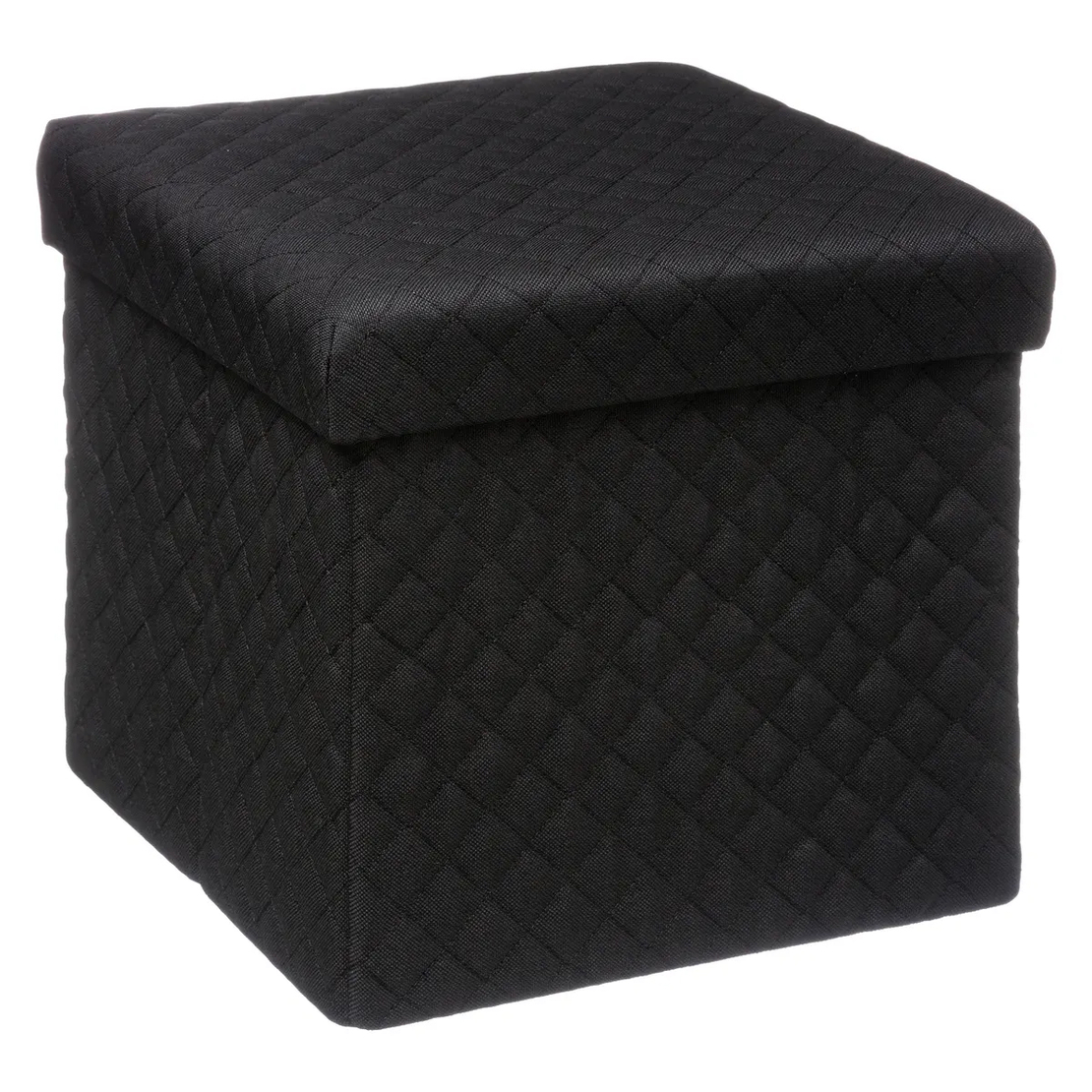 Taburet pliabil 5Five patrat cu spatiu de depozitare, MDF, 31x31x31 cm, negru