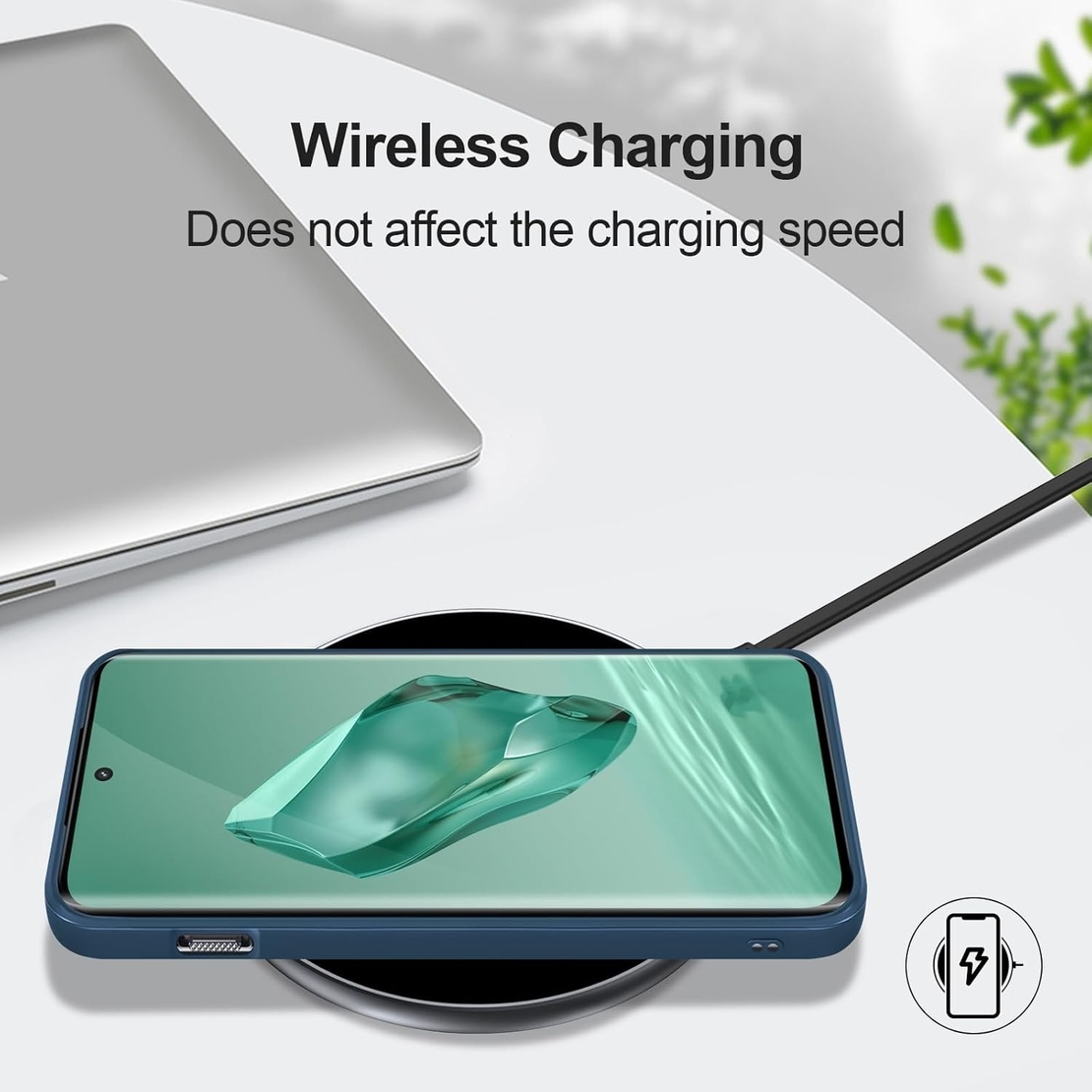 Husa de Protectie, Vafy, pentru OnePlus 12 5G, Liquid Silicone, cu Microfibra pe Interior, Protectie Antisoc, Compatibil Incarcare Wireless, Albastru