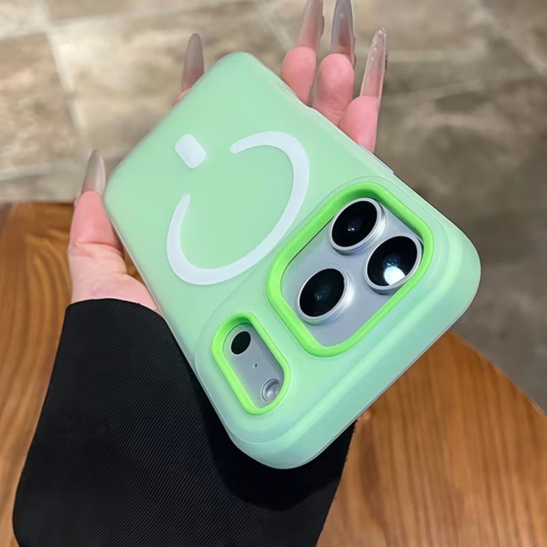 Husa Telefon Jelly Magnetic 2in1, Vafy, Compatibila cu Apple iPhone 17 Pro, din PC+TPU, Magsafe, Finisaj Mat, Verde