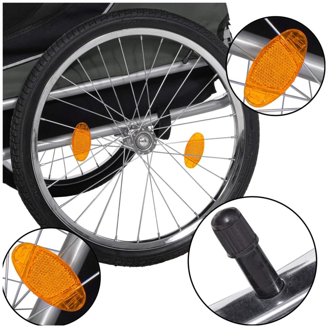 Remorca bicicleta pentru transport animale, cu acoperis impermeabil, maxim 40 kg, verde si negru