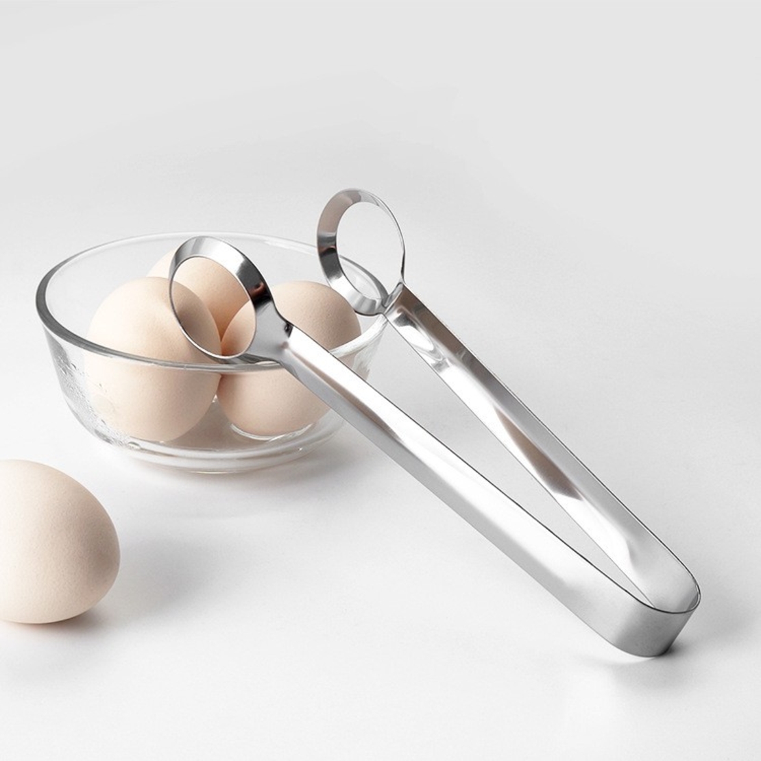 Cleste de Bucatarie, Vafy, Multifunctional, pentru Oua/Alimente/Salata, din Otel Inoxidabil, Gri