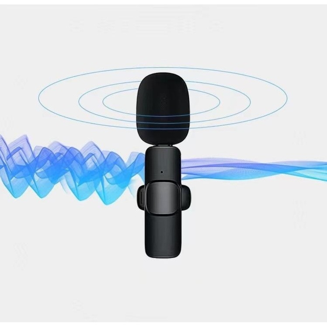 Microfon Lavalieră Wireless, Flippy, Bluetooth 5.0, 1 Microfon + 1 Receptor Tip C, Autonomie 1-3h, 70 dB, Baterie 50 mAh, Negru