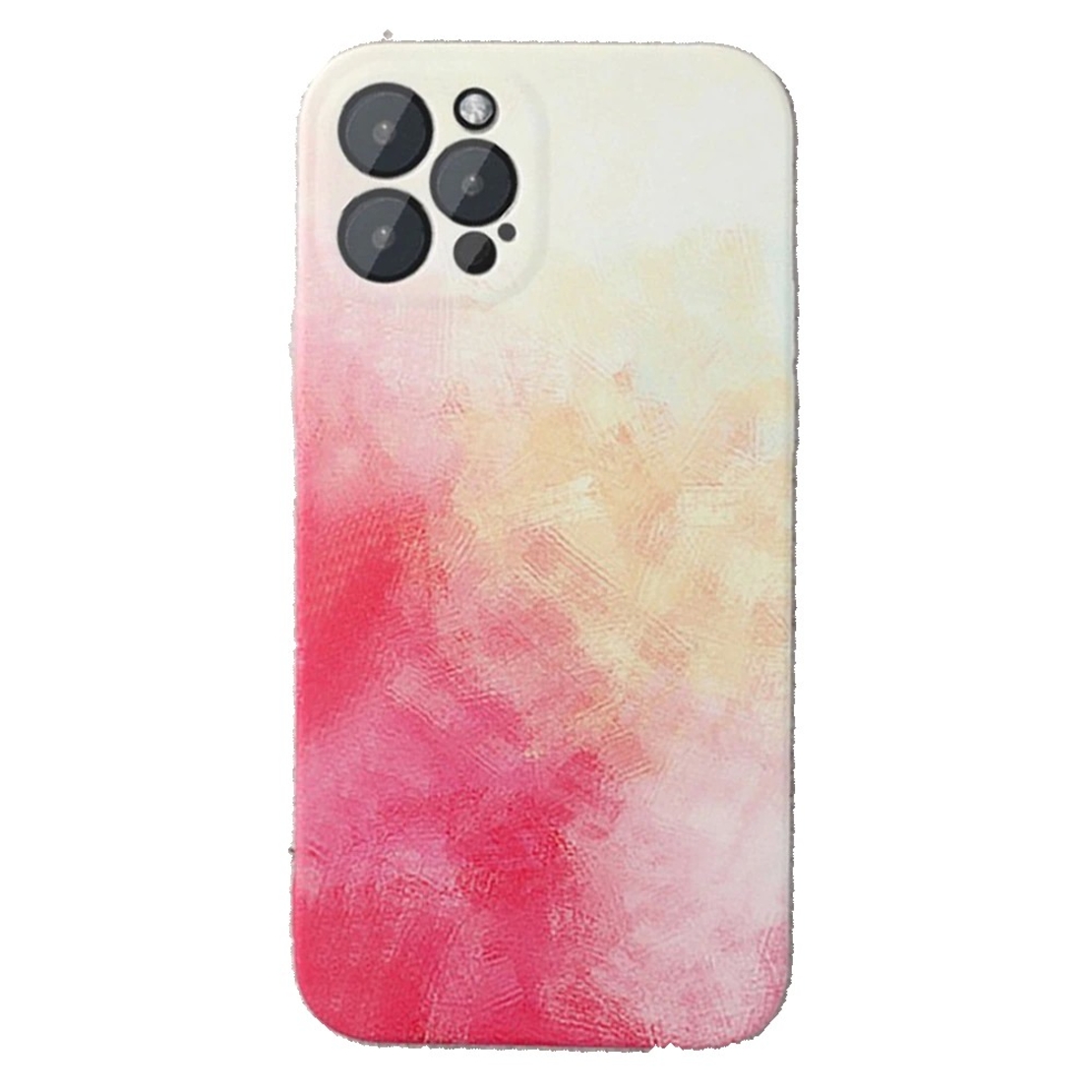 Husa protectie Vafy compatibila cu Apple iPhone 12 Pro Tpu Ombre, Roz/Galben