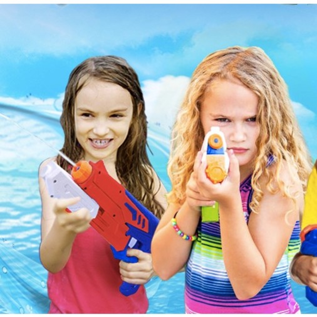 Pistol cu Apa pentru Copii, Rezervor, Pentru Piscina/Plaja, Flippy, 6ani+, Bleumarin/Rosu, 300ML