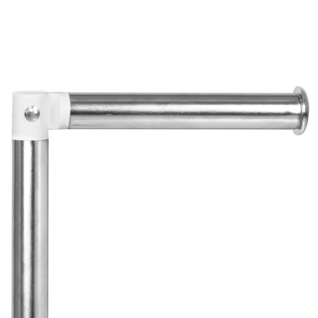 Suport hartie igienica 2 in 1 cu tija mobila, 68.5cm, argintiu