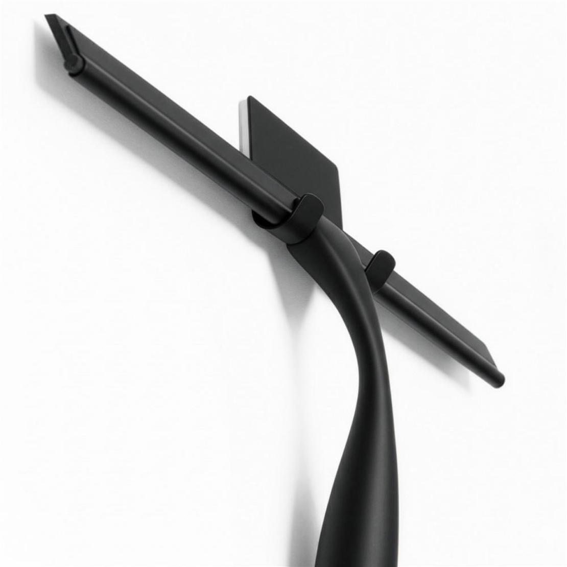 Racleta pentru baie din inox cu suport adeziv, lama 25 cm, finisaj mat negru