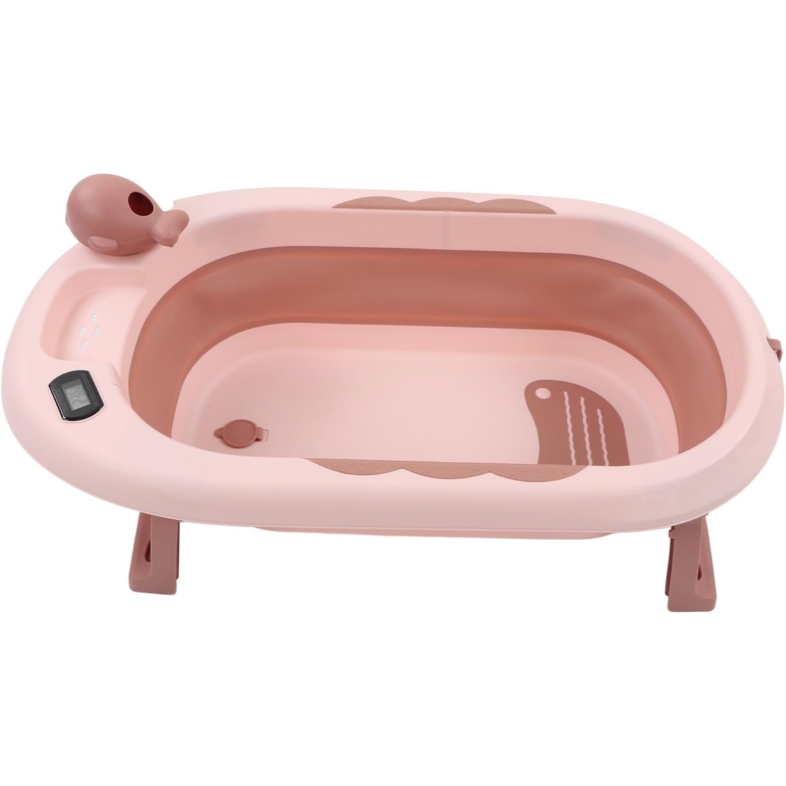 Cada de Baie, Flippy, pentru Copii 0 luni - 6 Ani, cu Termometru, Pliabila, Perna Suport Inclusa, din Plastic, 81.5 x 49 x 21.5 cm, Roz