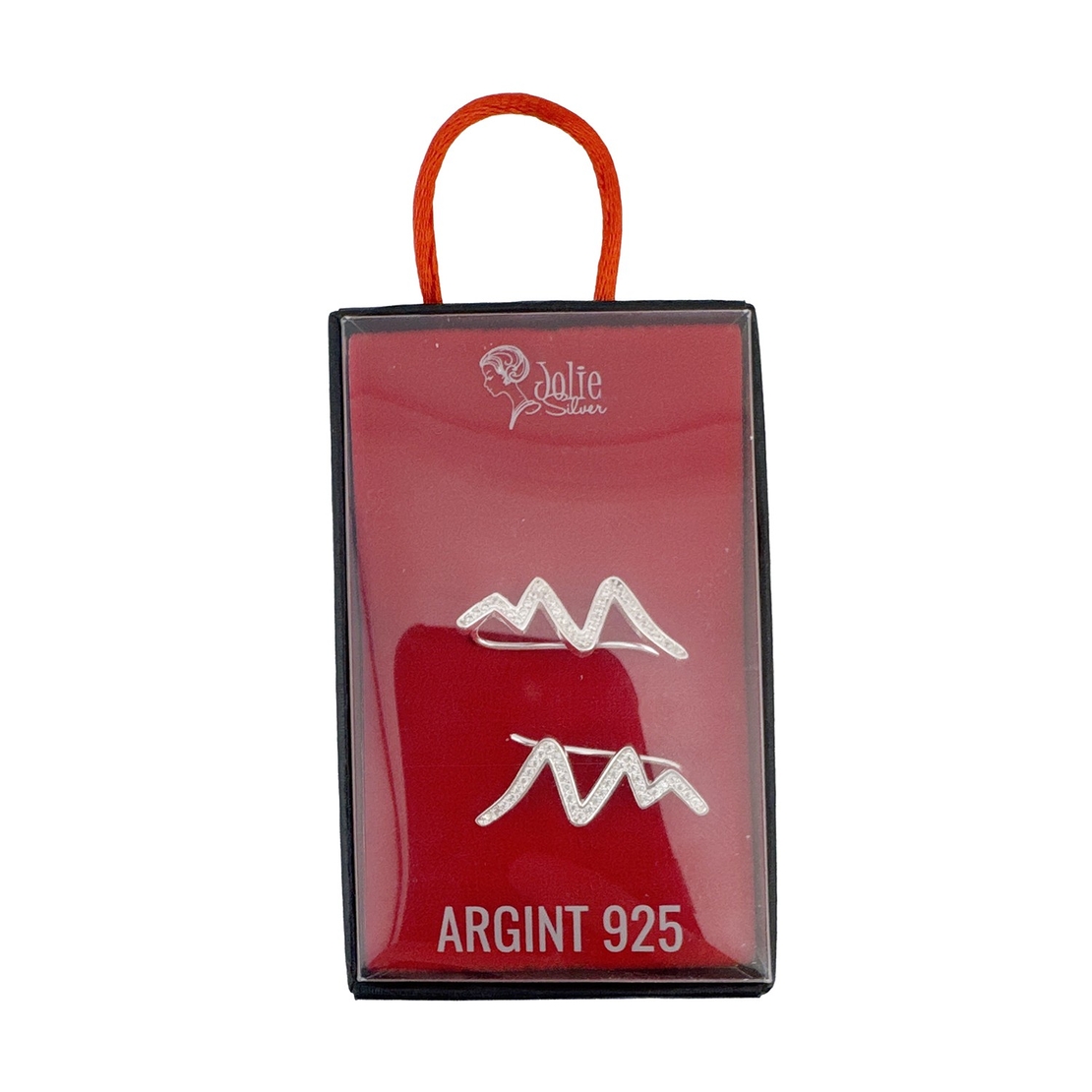 Cercei din Argint 925, Jolie Silver, pentru Dama, Model Sarpe pe Lob cu Pietre, 2.87 g, Design Modern si Elegant, Argintiu