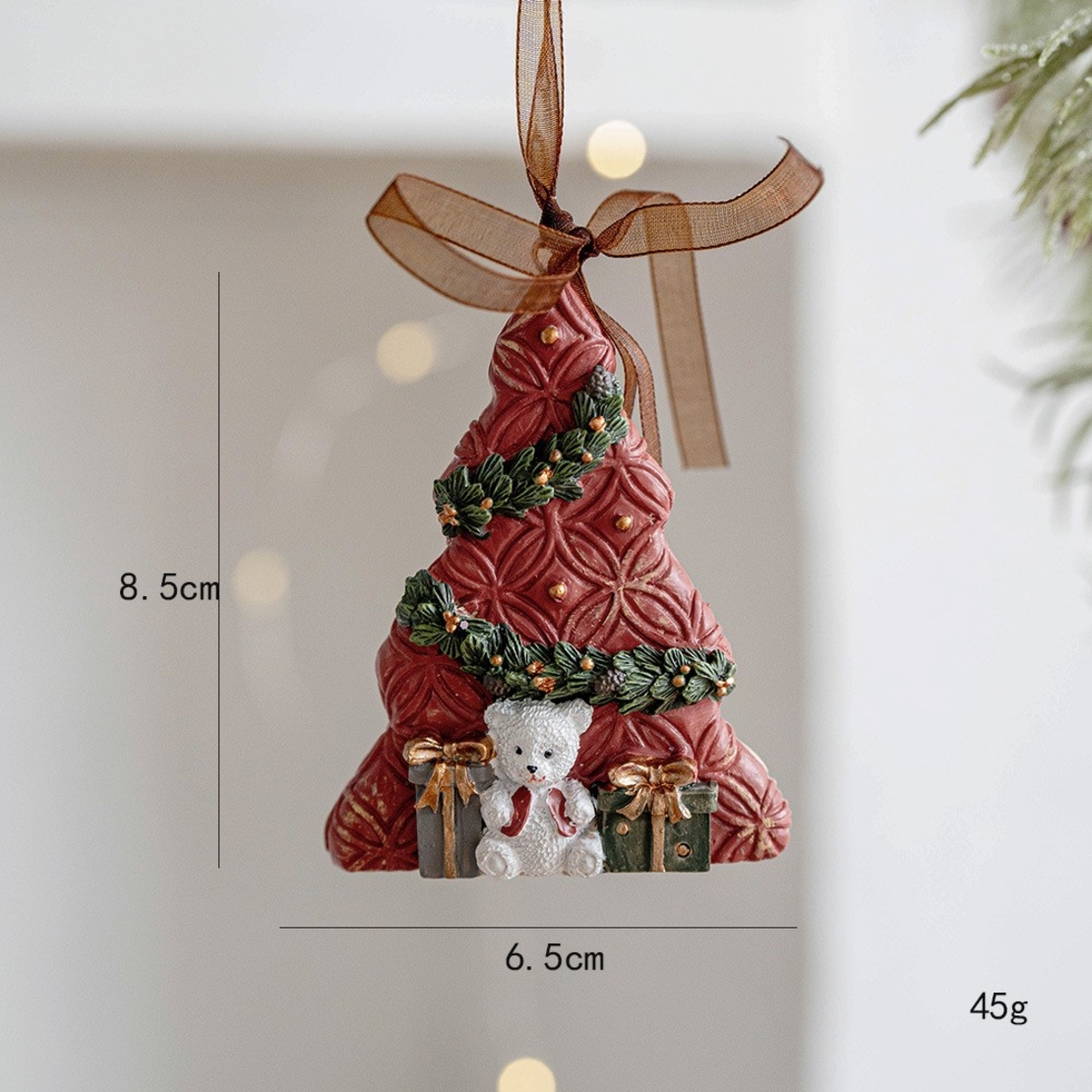 Decoratiune de Craciun, Flippy, pentru Brad, Model Bradut, 8.5 x 6.5 cm, din Rasina, Multicolor