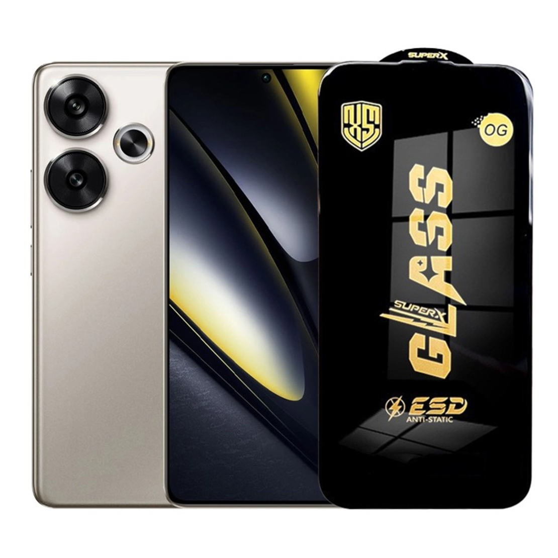 Folie de Protectie pentru Xiaomi Poco F6, Vafy, Sticla Securizata ESD, Margini Negre, Rezistenta la Zgirieturi, Antistatica, 0.35 mm, Transparenta