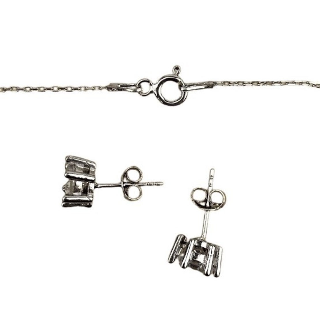 Set Argint 925 Floare Mare (cercei, lantisor, pandantiv), 4.01 g