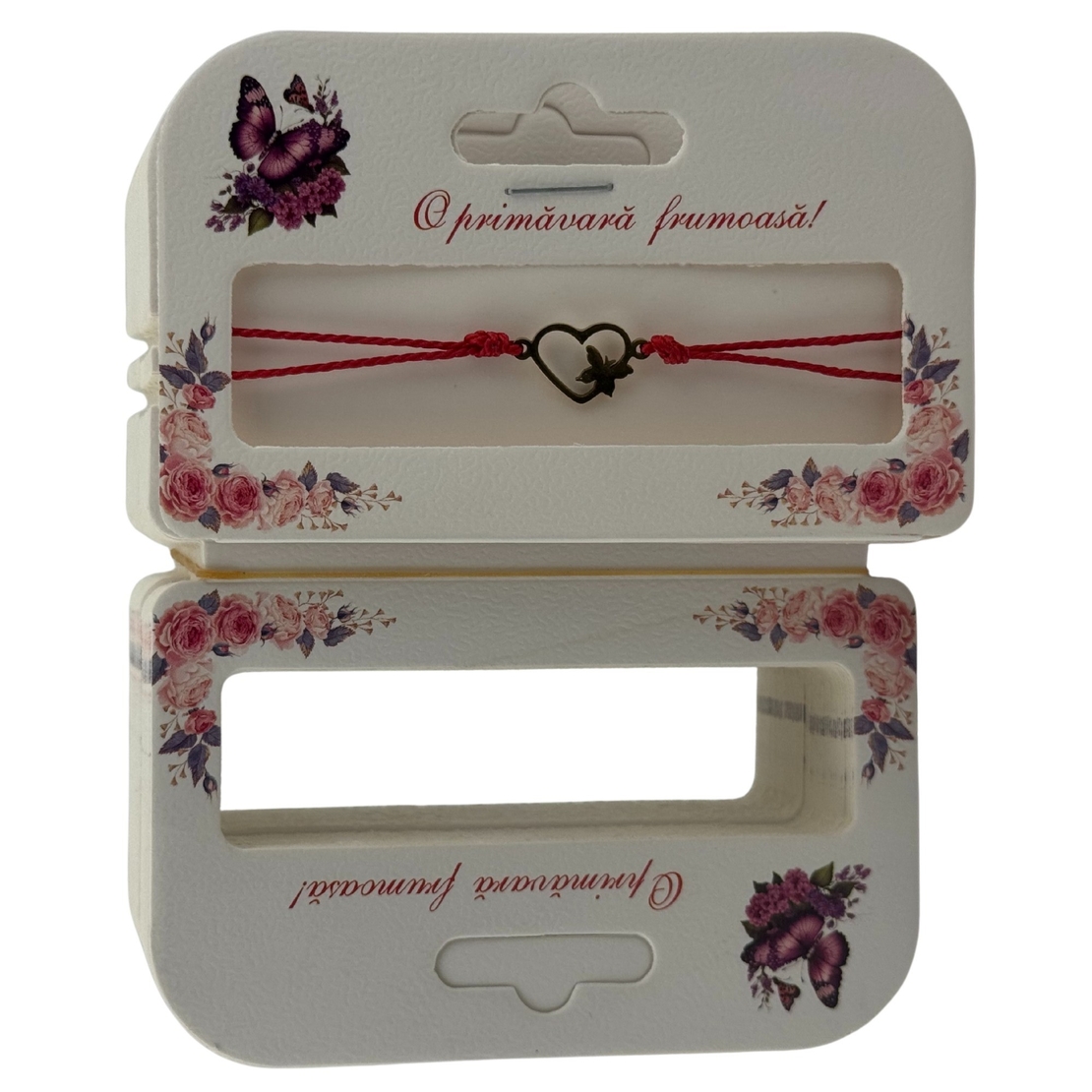 Set 100 Bucati Ambalaje de Carton pentru Martisor, Flippy, Cutii Bratara, Model Fluturi Mov