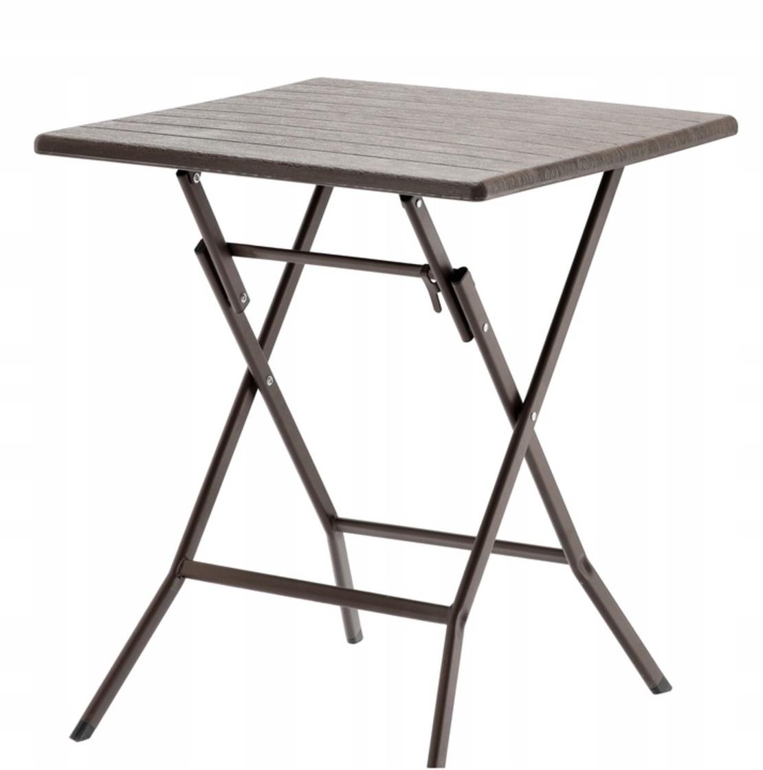 Masa de plastic pliabila, pentru gradina sau balcon, 62x62x73cm, maro imitatie lemn