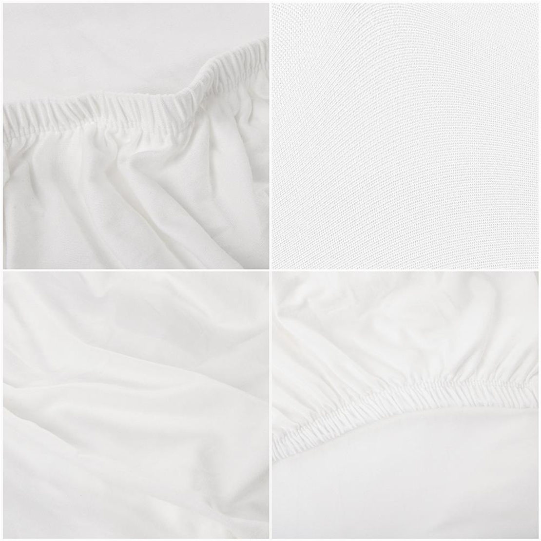 Set 4 huse universale pentru scaun, marime universala, poliester si spandex, 45 x 60 cm, alb