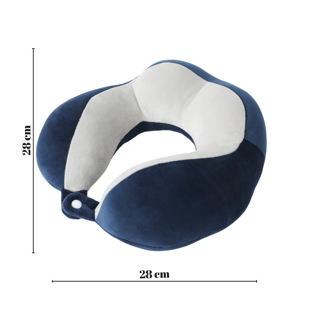Perna de Voiaj Flippy, Pentru Gat, din Bumbac, 4 Cocoase Pentru Confort, Accesoriu de Voiaj, Birou, Masina, Sistem Prindere Capse, Albastru