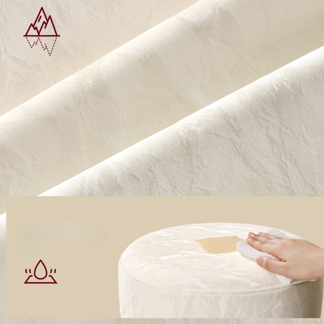 VASAGLE Taburet pentru masa machiaj, reglabil pe inaltime, rotativ 360°, sezut capitonat, 39x39x58 cm, alb crem
