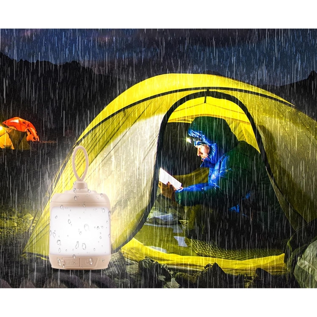 Mini Lampa LED de Camping, Vafy, pentru Aer Liber, Reincarcabila USB Type C, 3 Trepte de Lumina, Portabila, 13.8 x 6.5 cm, 5V, Alb