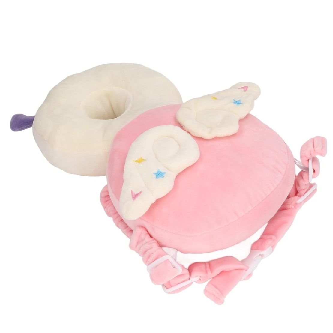 Perna tip Rucsac pentru Protectia Capului, Vafy, Tetiera tip Insecta, pentru Bebelusi, 33x6x19 cm, 180 g, Roz