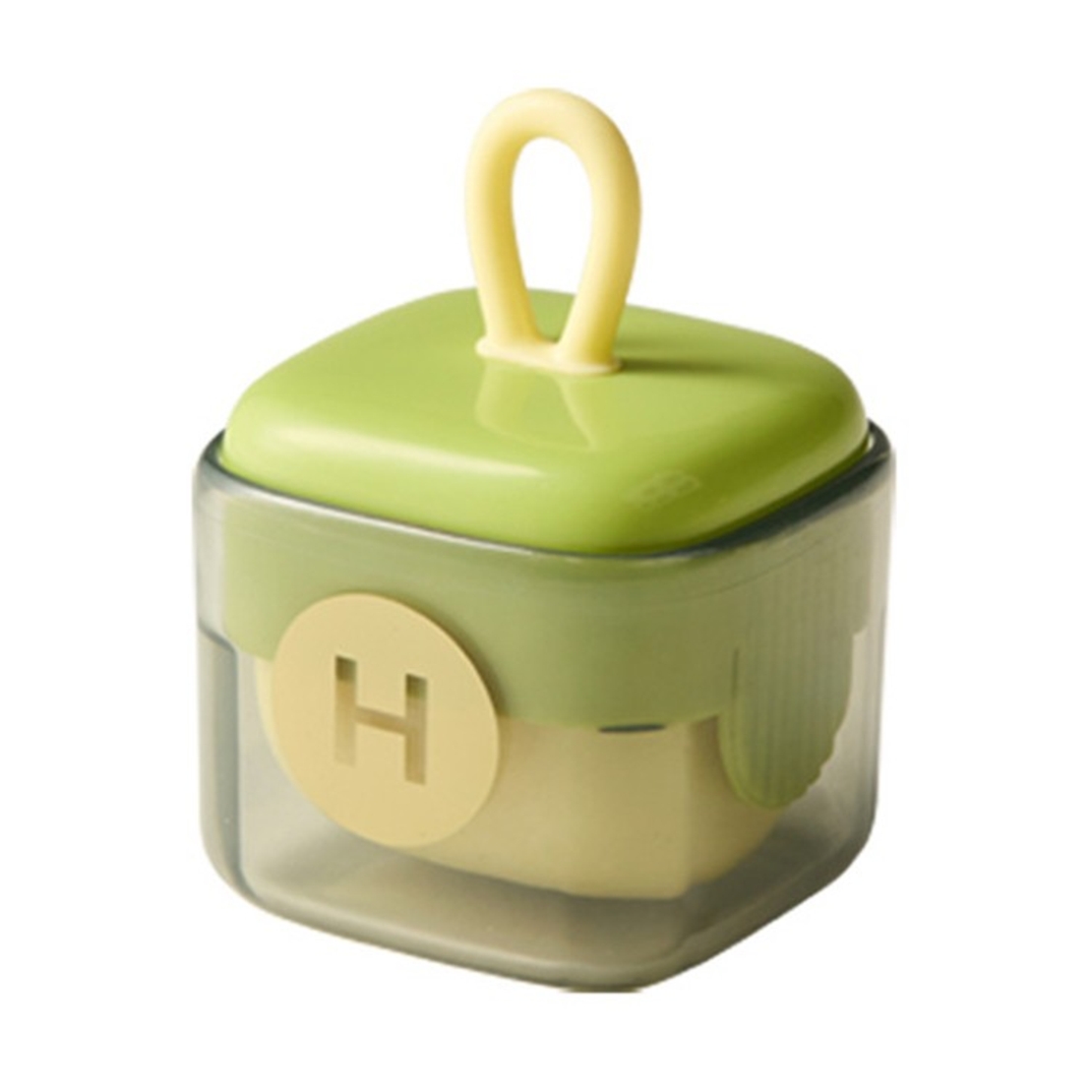 Rola pentru scame, Flippy, Indreptator de Scame Laviabila, forma de Cub din plastic, Portabil si Dragut 6 x 4.3 x 4.3 cm, Verde Matcha
