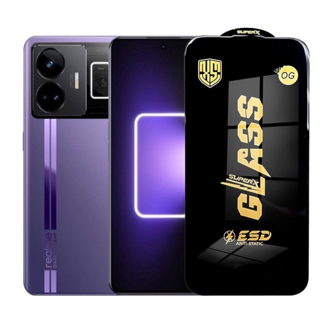 Folie de Protectie pentru Realme GT3, Vafy, Sticla Securizata ESD, Margini Negre, Rezistenta la Zgirieturi, Antistatica, 0.35 mm, Transparenta