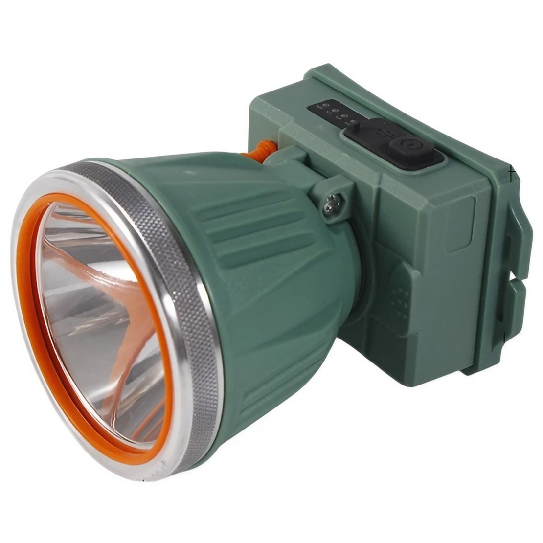 Lanterna LED de Montat pe Cap, Vafy, cu Raza Lunga de Zoom, Reincarcabila USB, Far Telescopic, Rezistent la Apa, Reglabil, pentru Pescuit in Aer Liber, Camping, Lumina Puternica, Lanterna, 10.5x8x6.5 cm, Verde Inchis
