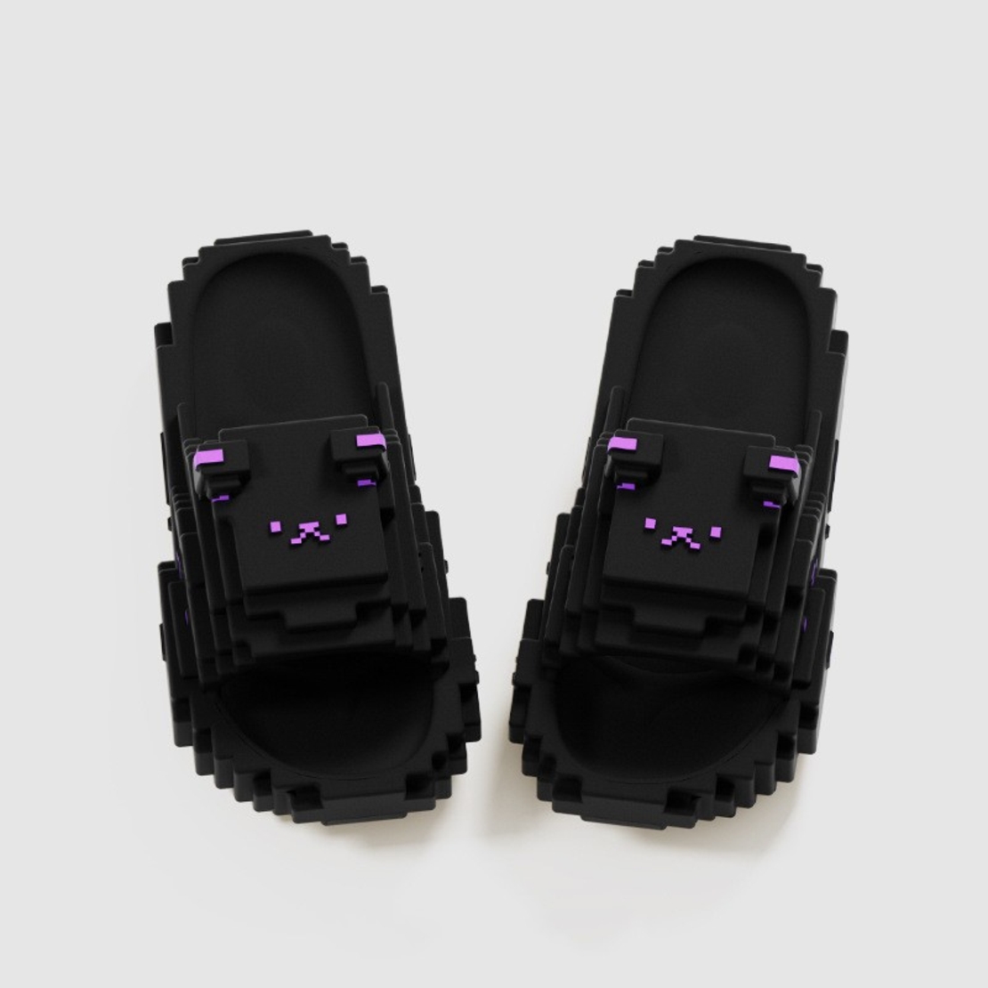 Papuci Casual pentru Adolescenti, Flippy, Model Unisex de Forma Pixel, Rezistenti Usori si Moi din Spuma EVA Antiderapanti, Marime 40-41, Negru