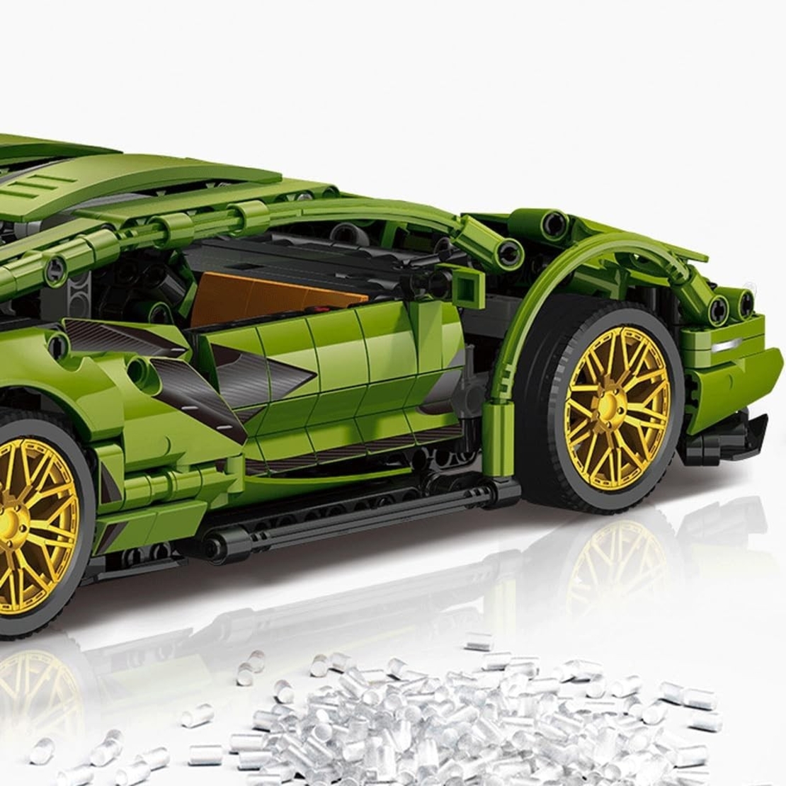 Joc de Construit, Flippy, Model Lamborghini, 1280 Piese, +6 Ani, Verde