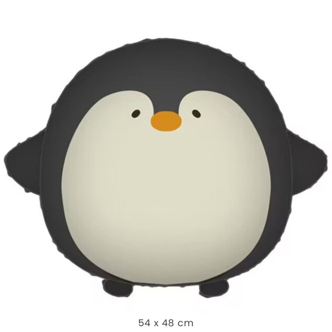 Balon din Folie Metalizata, Flippy, Figurina Animata, Model Pinguin, 54 x 48 cm, Ambalaj Individual, Pai Inclus, Umflare cu Aer sau Heliu, Negru