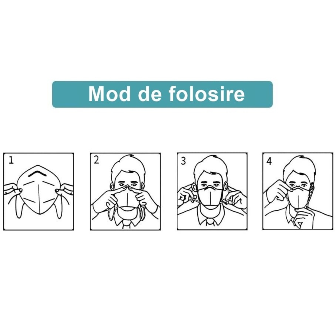 Set 25 bucati Masca de protectie faciala, Flippy®️, de unica folosinta, FFP2 CE 2163, 5 straturi, nesterila, ambalaj individual, Alb
