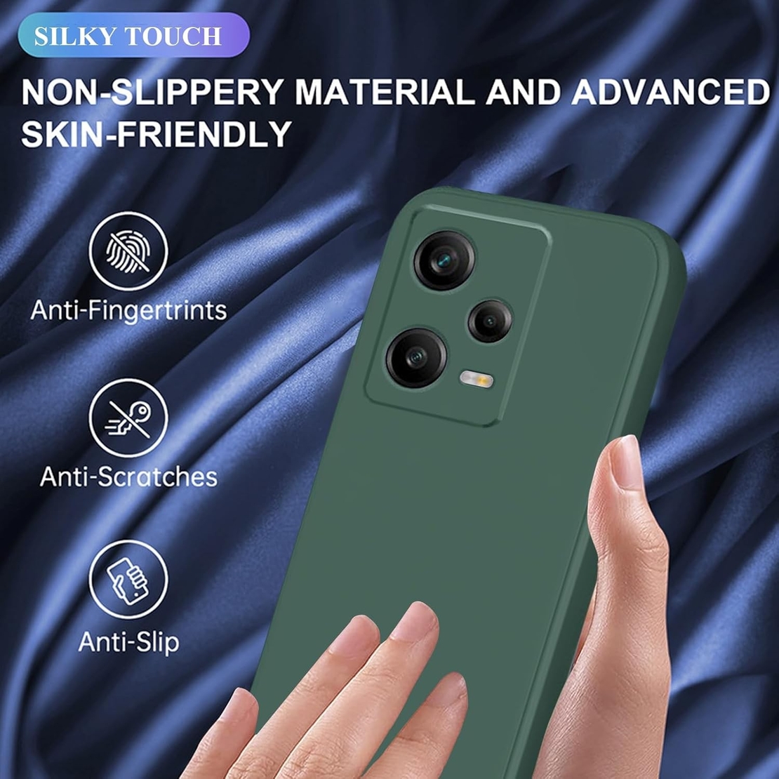Husa de Protectie, Vafy, pentru Xiaomi Redmi Note 12 Pro 5G, Liquid Silicone, cu Microfibra pe Interior, Protectie Antisoc, Compatibil Incarcare Wireless, Verde