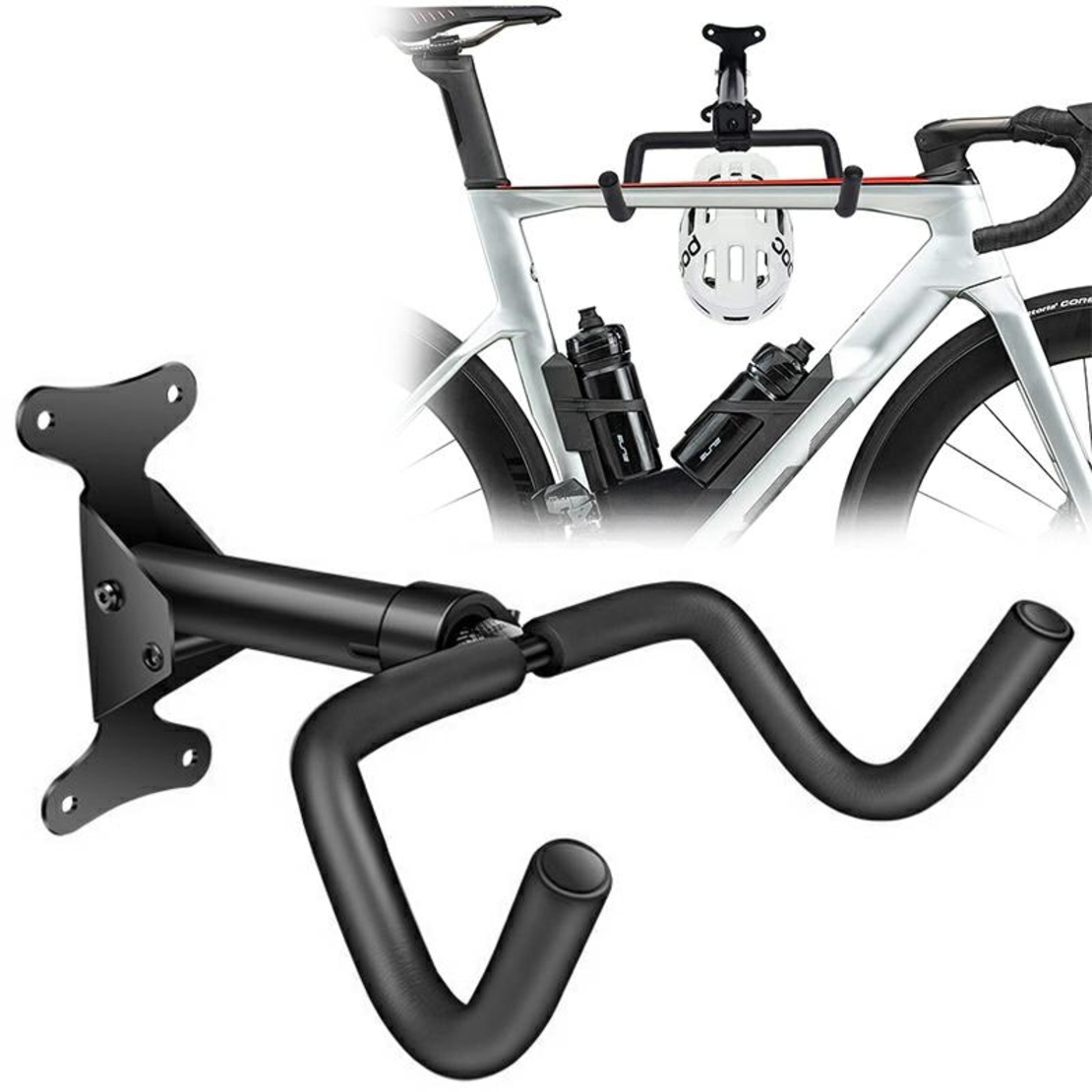 Suport bicicleta pliabil pentru perete, cu unghi reglabil, metal, 36x26x15 cm