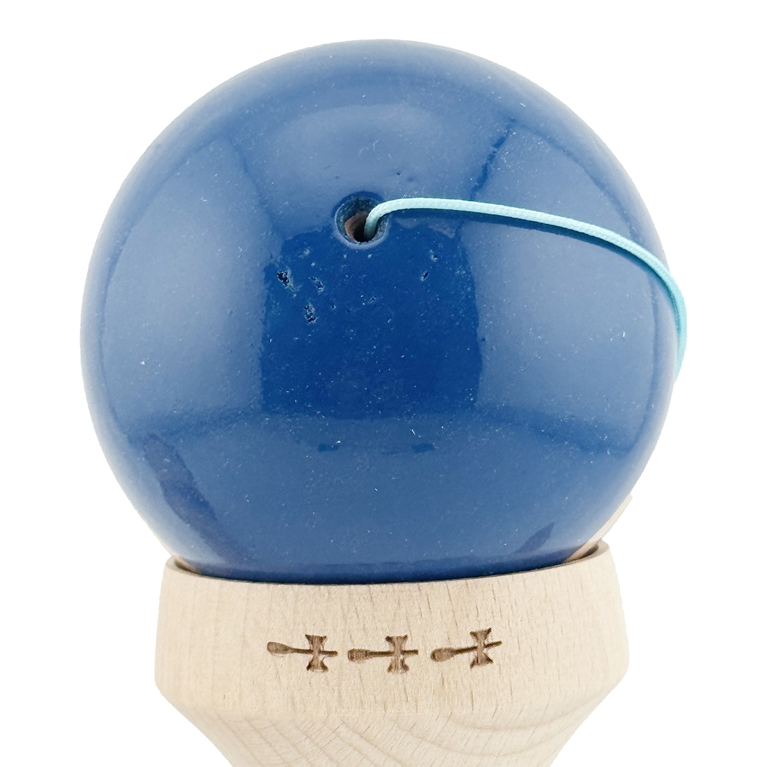 Kendama X Originala RAINBOW, Profesionala, Flippy, Cupe Mari KING SIZE V3, Super Sticky, Gaura in Baza, Rulment Metalic, din lemn 18 cm, Ata 62/65 cm, Albastru/Maro