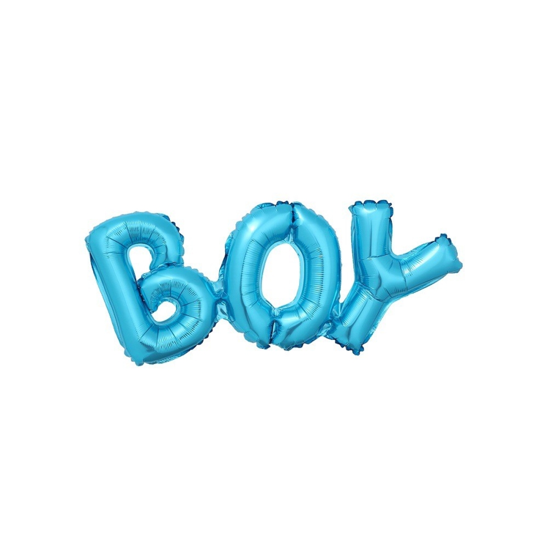 Set Baloane din Folie Metalizată, Vafy, Model Scris Boy, 38x95 cm, Tematica Baby Shower, Baloane Party, Ambalaj Individual, Pai Inclus, Umflare cu Aer sau Heliu, Albastru
