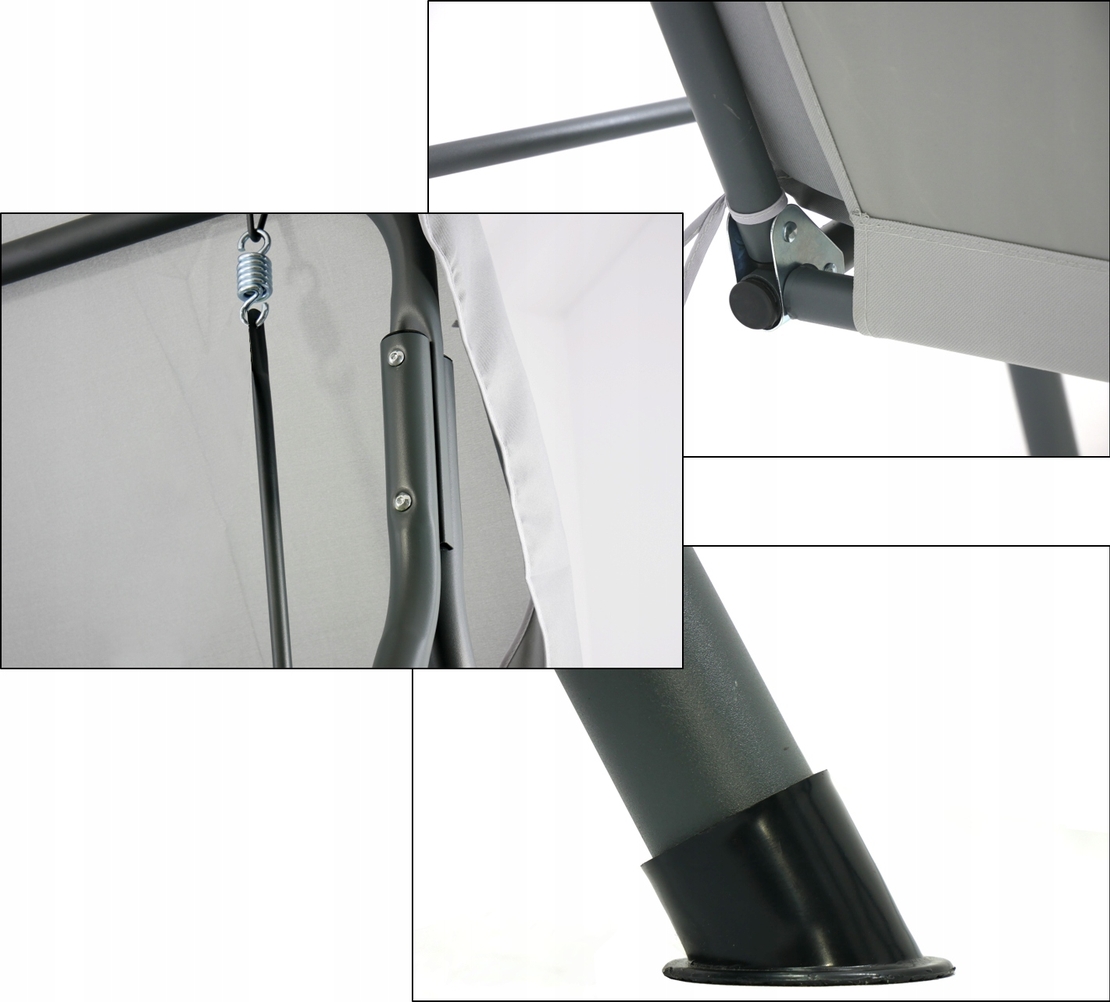 Leagan balansoar gradina Sersimo Cosenza, 3 locuri, 220kg, gri deschis