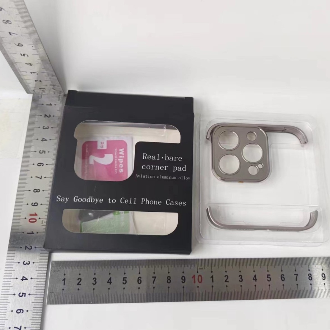 Husa Metalica Edgeless Compatibila cu iPhone 15 Pro Max, Vafy, Protectie pentru Colturi si Camera, Aliaj, Antisoc, Antizgariere, Gri Metalizat